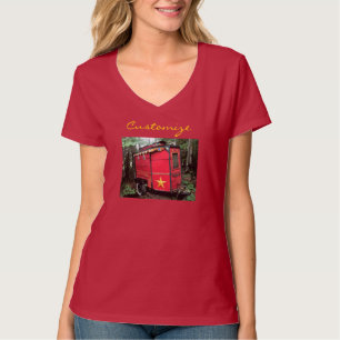 Camiseta Pequeña caravana gitana roja personalizada 