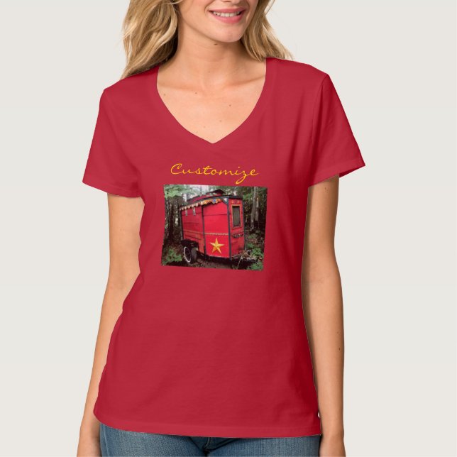 Camiseta Pequeña caravana gitana roja personalizada  (Anverso)