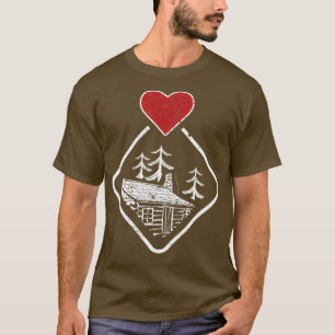 Camiseta Pequeña casa de troncos vivos Cabina de casa peque
