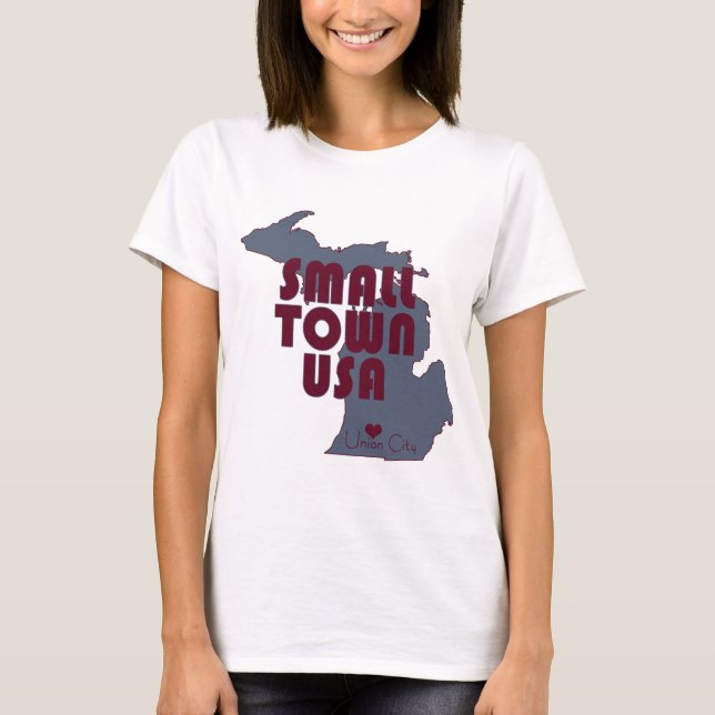 Camiseta Pequeña ciudad de EE.UU. | Union City Michigan Sta (Anverso)