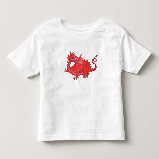 Camiseta pequeña con dragón rojo curtido (Anverso)