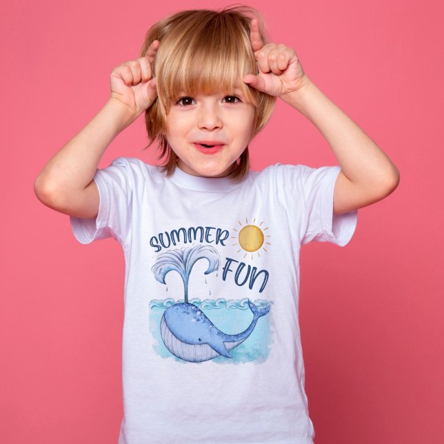 Camiseta Pequeña diversión de verano de ballena (Subido por el creador)
