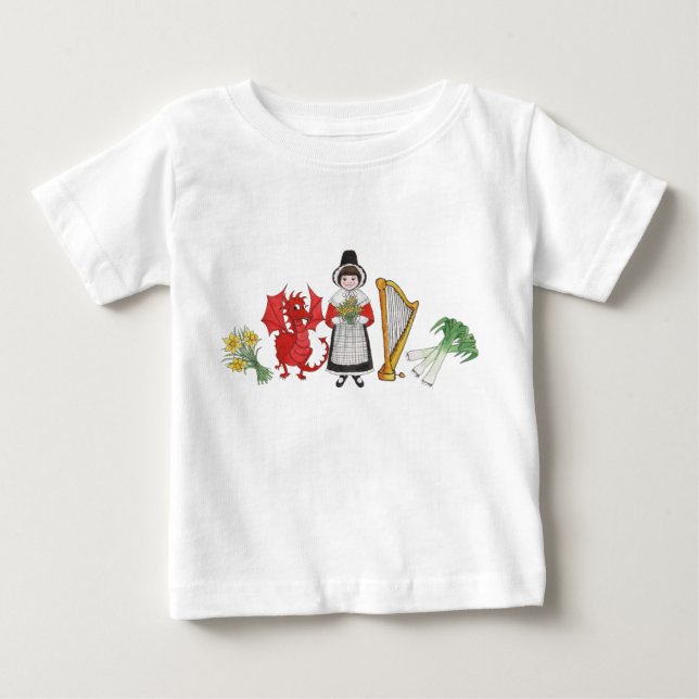 Camiseta pequeña: Dragón de Daffodils galés arroja (Anverso)