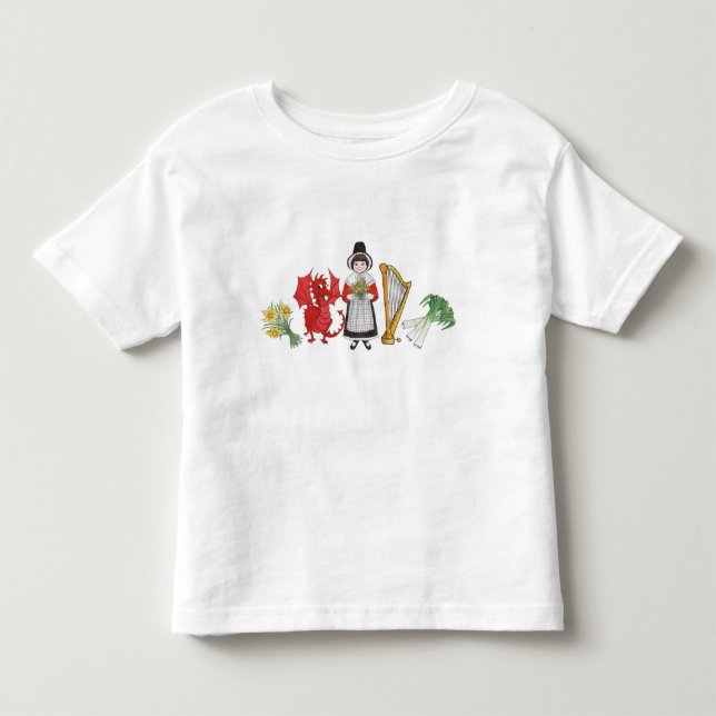 Camiseta pequeña: Dragón de Daffodils galés arroja (Anverso)
