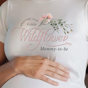 Camiseta pequeña ducha de bebé de mamita de flores silvestr