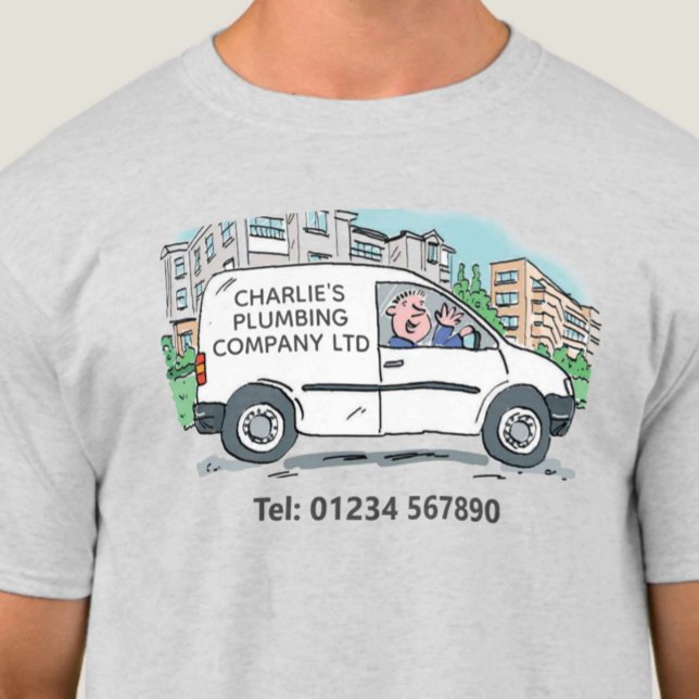 Camiseta Pequeña empresa con nombre en la camioneta de la e (Subido por el creador)