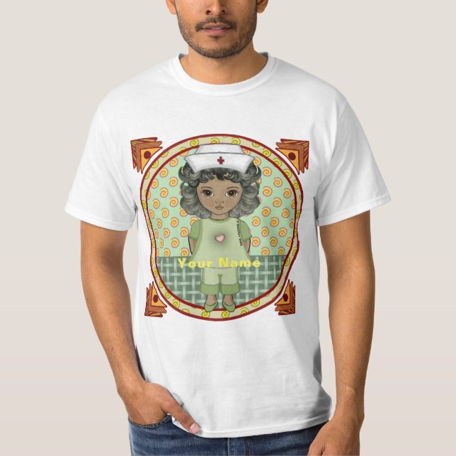 Camiseta Pequeña enfermera chica negra (Anverso)