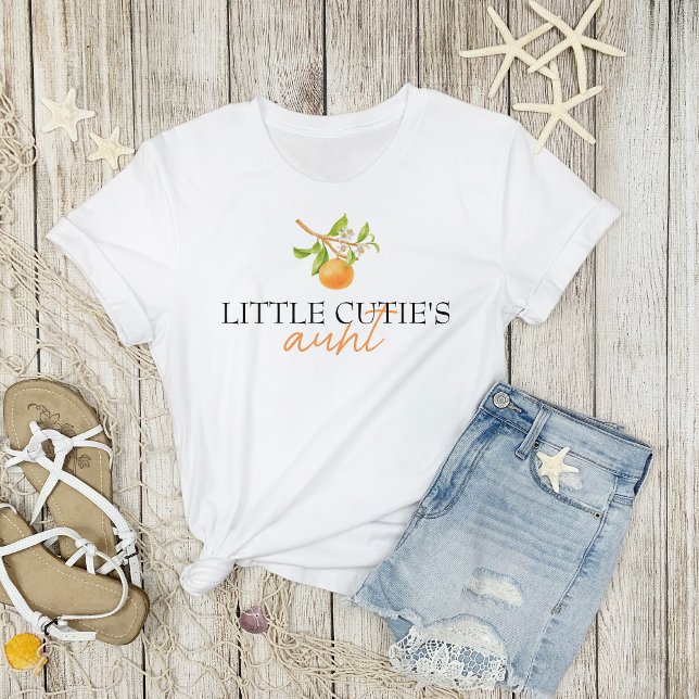 Camiseta Pequeña familia de correspondencia cortada (Little Cutie's Aunt | Baby Shower Matching Family T-shirt)