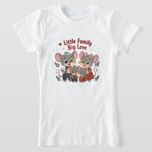 Camiseta Pequeña Familia Gran Amor Ratón Adorable