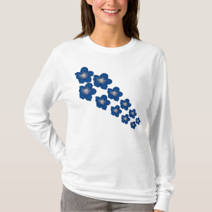 Camiseta pequeña flor azul