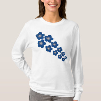 Camiseta pequeña flor azul