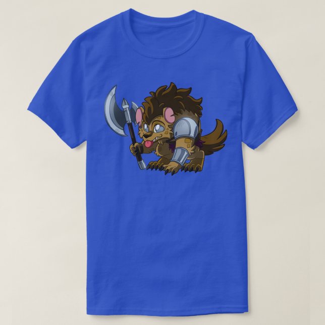 Camiseta Pequeña Guerrera Gnoll Cute DampD Adventures (Diseño del anverso)