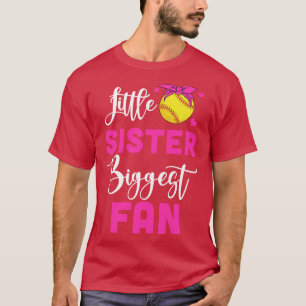 Camiseta Pequeña hermana mayor fan Chica de softbol