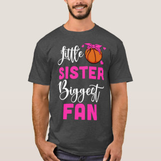 Camiseta Pequeña hermana mayor fanática Chica de baloncesto