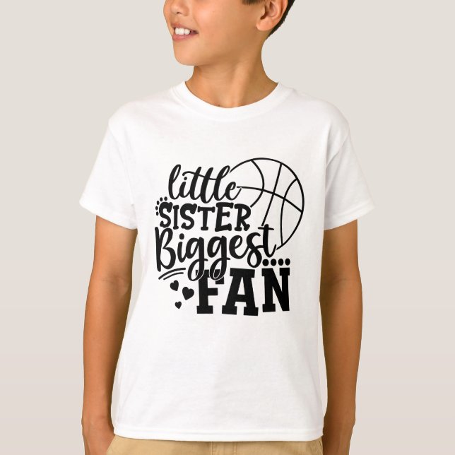 Camiseta Pequeña hermana mayor fanática del baloncesto (Anverso)