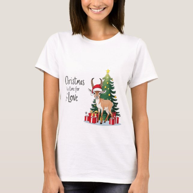Camiseta Pequeña Ibex usa Santa con 'Navidades' (Anverso)
