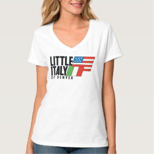 Camiseta Pequeña Italia de Denver 80 Retro BLANCO V Cuello