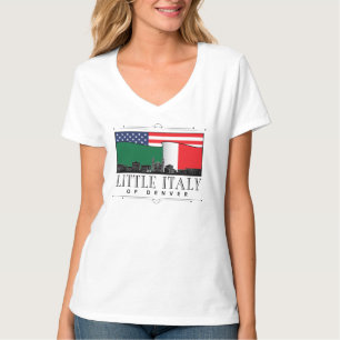 Camiseta Pequeña Italia de Denver Classic Logo WHITE V Cuel