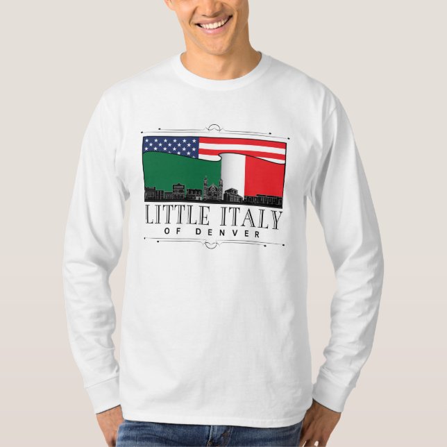Camiseta Pequeña Italia de Denver Classic WHITE Long Sleeve (Anverso)