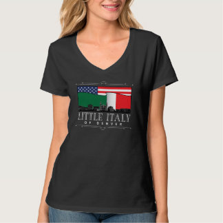 Camiseta Pequeña Italia del logotipo clásico Denver NEGRO V