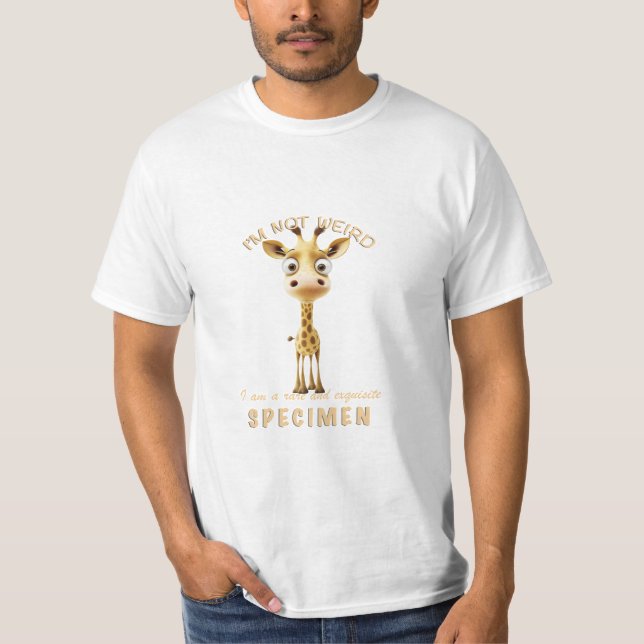 Camiseta Pequeña jirafa No soy rara, soy rara, graciosa (Anverso)