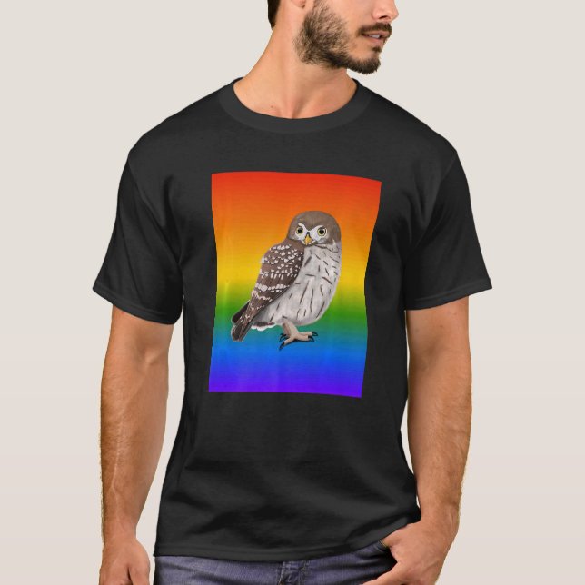 Camiseta Pequeña Lechuza Arcoiris Ave Ave Songbird (Anverso)