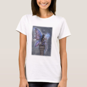 Camiseta Pequeña Luna Azul Arte de Fantasía Mágica de Hadas