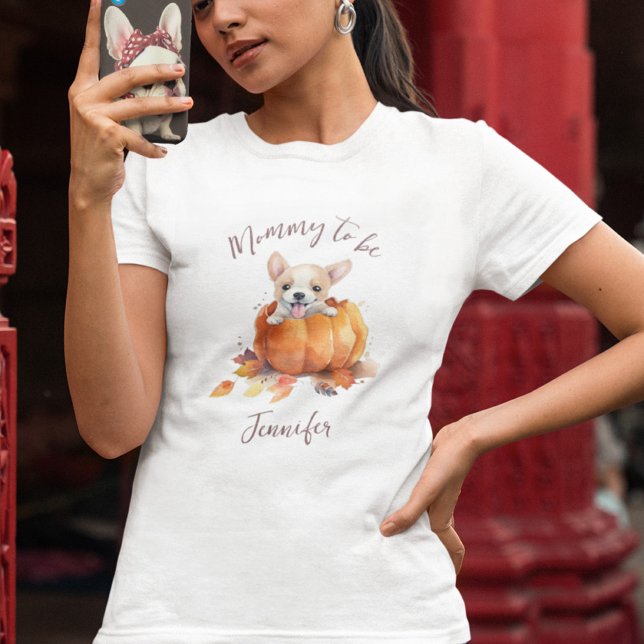 Camiseta Pequeña mami de calabaza para ser (Little Pumpkin Fall Baby Shower Mommy to Be T-shirt)