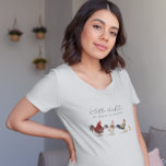 Camiseta Pequeña Mami De Chick Para Ser<br><div class="desc">Camiseta con tema de pollo para la ducha de bebé o el embarazo. Ilustracion rústico de pollo y gallos con una chica. El texto dice "una pequeña chica está a punto de nacer".</div>
