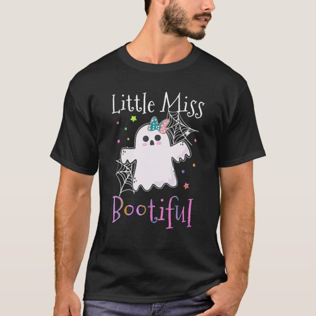 Camiseta Pequeña Miss Boo Tiful Halloween Chica Fantasma Cu (Anverso)