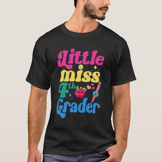 Camiseta Pequeña Miss Cuarto Grado Graciosa De Vuelta A La  (Anverso)