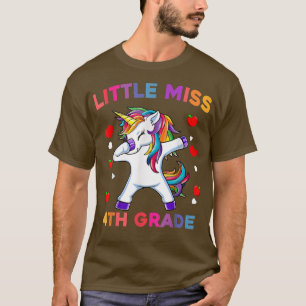 Camiseta Pequeña Miss Cuarto Grado Primer Día De Escuela Un