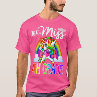 Camiseta Pequeña Miss Cuarto Grado Unicornio Primer Día De 