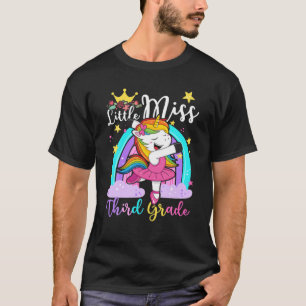 Camiseta Pequeña Miss De Tercer Grado Unicornio Primer Día 