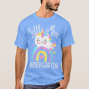 Camiseta Pequeña Miss Kindergarten Clase Rainbow Unicorn Gi