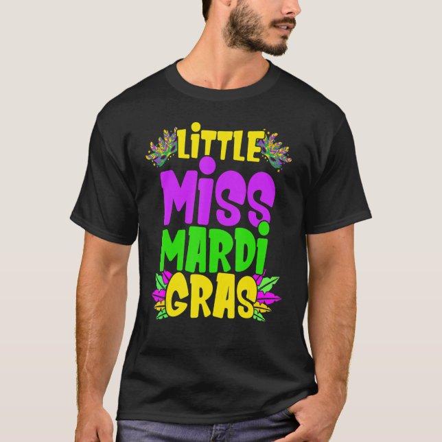 Camiseta Pequeña Miss Mardi Gras NOLA New Orleans Todler Gi (Anverso)