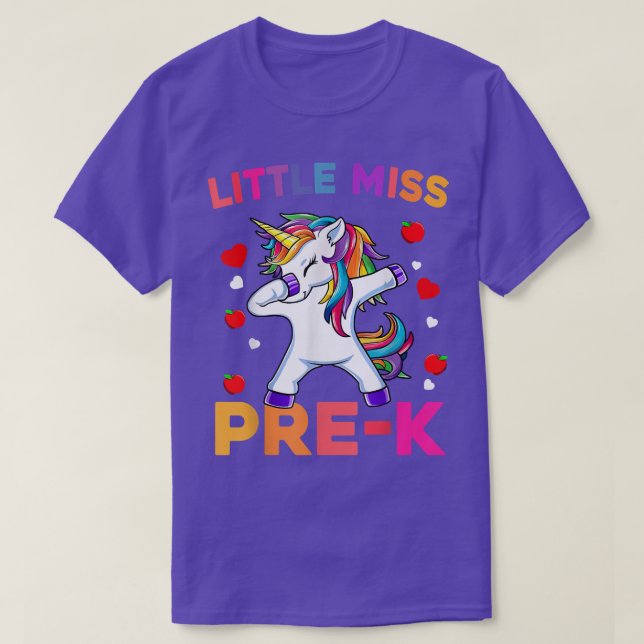 Camiseta Pequeña Miss Preescolar Primaria De Primeros Días  (Diseño del anverso)