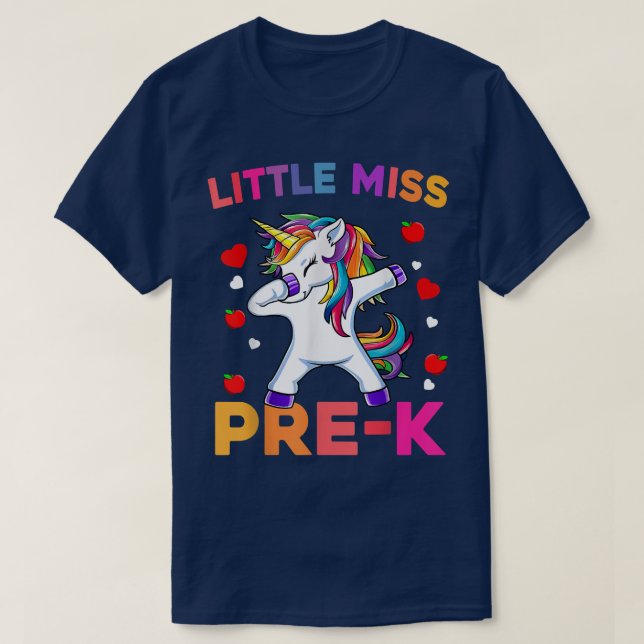 Camiseta Pequeña Miss Preescolar Primaria De Primeros Días  (Diseño del anverso)