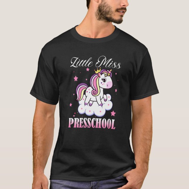 Camiseta Pequeña Miss Preescolar Primer Día De Escuela Unic (Anverso)