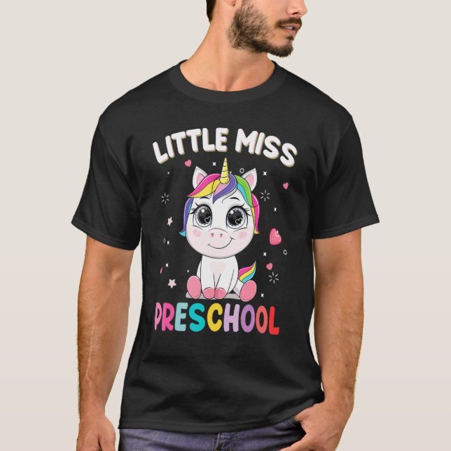 Camiseta Pequeña Miss Preescolar Primer Día De Escuela Unic (Anverso)