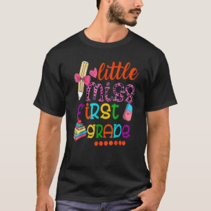 Camiseta Pequeña Miss Primer Grado Chicas Primer Día De La 