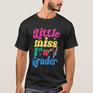 Camiseta Pequeña Miss Primer Grado Grado Graciosa De Vuelta