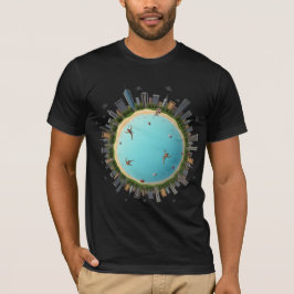 Camiseta Pequeña playa de Planeta City - Arte Surreal de Gl