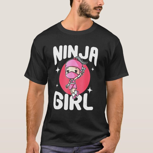 Camiseta Pequeña princesa de combate Ninja Chica (Anverso)