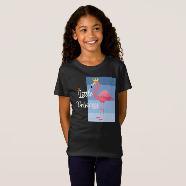 Camiseta Pequeña Princesa de diseño de flamenco rosa - Chic (Anverso completo)