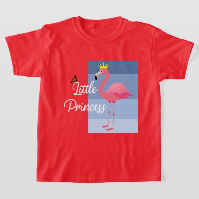 Camiseta Pequeña Princesa de diseño rosa de flamenco - Chic (Distribución)