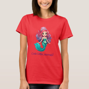 Camiseta Pequeña princesa de sirena rosa arco iris niños co