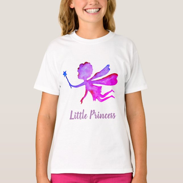 Camiseta Pequeña Princesa Fairy Ruffle T-Shirt, Blanco (Anverso)