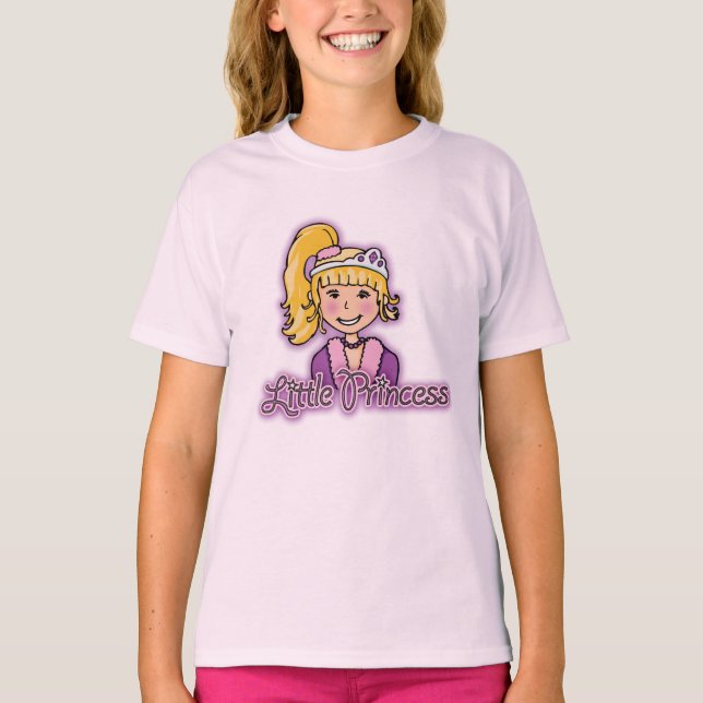 Camiseta Pequeña Princesa rubia chica de pelo rosado (Anverso)
