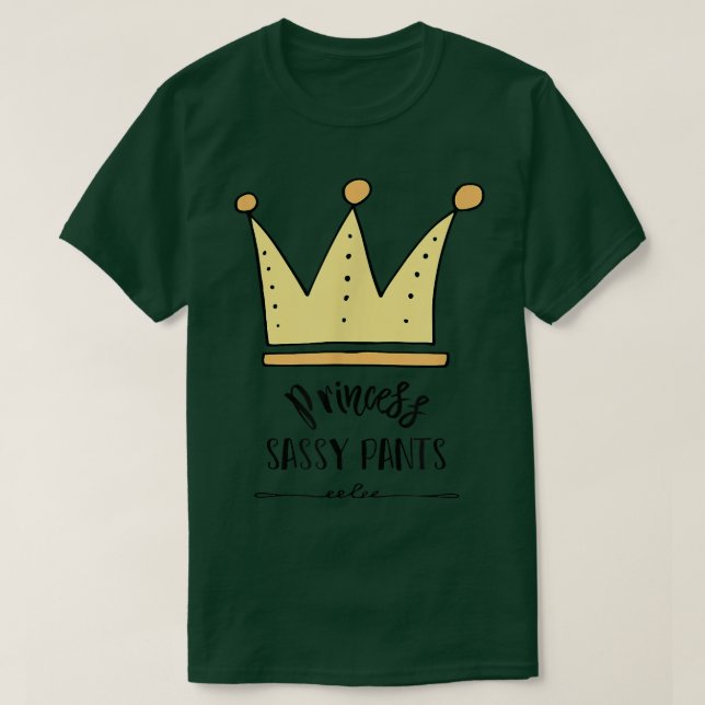 Camiseta Pequeña Princesa Sassy Pants Crown Kids TAdult (Diseño del anverso)